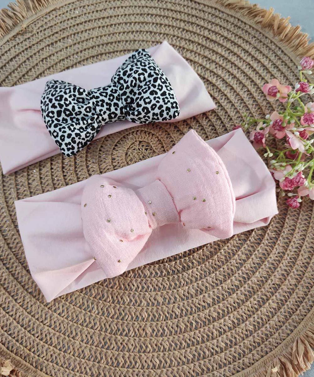kordeles-mallion-set-2-animal-print-gold-dots.jpg Gold Dots Pink & Animal Print - Σετ 2 τεμ. - Image 1